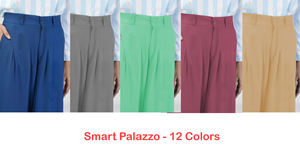 Pantalon palazzo en denim extensible à taille haute pour femmes, coupe confortable, idéal pour le bureau et les tenues décontractées quotidiennes - Product Image 5