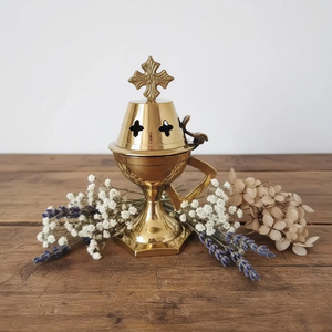 Quemador de Incienso de Latón Antiguo, Decorativo, Inspirado en el Bienestar, Esencial para la Vida, Ecológico, para Rituales Religiosos, Meditación y Confort - Product Image 5