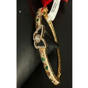 Bracelets ouvrables en laiton plaqué or de qualité supérieure, élégants et tendance, pour femmes et jeunes filles, collection mariage - Product Image 2