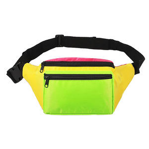 Sac banane unisexe jaune vert fluo avec fermeture éclair pour usage quotidien - Product Image 5