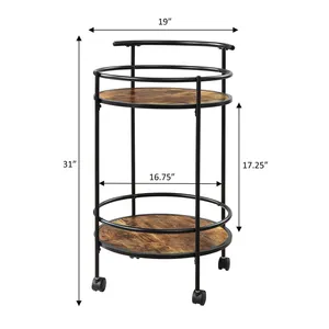 Modern Handmade Metal Rolling <b>Storage</b> <b>Cart</b> with Strong Steel Construction Contemporary Design Spacious ShelvesLuxury Handmade - Product Image 1