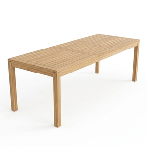 Mesa de Comedor Rectangular Extensible de Madera de Teca Sólida con Diseño Moderno y Acabado Bien Pulido para Uso en Exteriores TAB25 - Product Image 2
