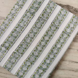 Tela de Algodón Cambray Estampada a Bloques 60x60, Tela de Algodón con Estampado Tradicional Jaipuri - Product Image 1