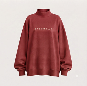 Women's Oversized Mockneck Sweatshirt Cotton Fleece Essential Layer Custom Manufacturing Clothing - Product Image 1