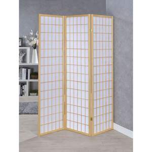 Porch & Den Natural 3-Panel plegable Shoji Screen Portable Room Divider - Product Image 1