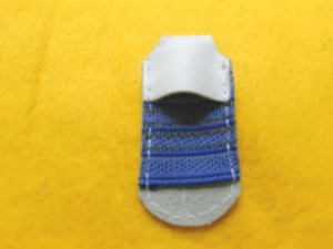 DK-430-1 Doigtier en cuir pour la couture |   Doigtier en tissu à coudre avec insert en maille bleue, durable, style simple pour la couture - Product Image 1