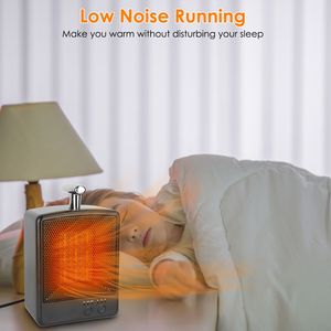Stufa Elettrica Portatile in Ceramica da 1000W con Temperatura Regolabile, Timer e Protezione da Surriscaldamento, Ventilatore Personale - Product Image 5