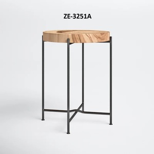 Industrial Modern Round Iron Side <b>Table</b> with Metal <b>Legs</b> 14 Diameter 19 Height Eco-Friendly Durable Living Room Furniture Decor - Product Image 2