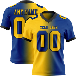 Camiseta de Fútbol Personalizada, Diseño Real, Amarillo y Negro, Malla Auténtica con Degradado, Personalizable, de Alta Calidad - Product Image 1