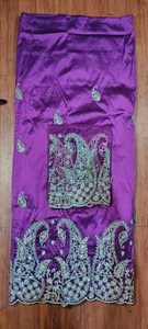 La tradition intemporelle nigériane : George Wrapper Florals, tissu taffetas de haute qualité, idéal pour les tenues de fête. - Product Image 4