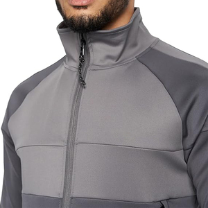 Conjunto Deportivo para Hombre en Gris con Bloques de Color, Sudadera con Cremallera Completa y Pantalones Deportivos, Transpirable, Estilo Casual Deportivo, Corte Regular, 100% Algodón - Product Image 4
