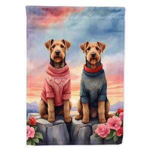 Multicolor Airedale Terrier Two Hearts <b>Garden</b> <b>Flag</b> Mailbox Decorative Yard Banner for Patio Artwork for Flower Beds Small - Product Image 1