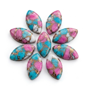 Cabujón de turquesa cobre color algodón de azúcar en forma de marquesa, piedra preciosa suelta para la fabricación de joyas - Product Image 5