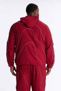 Veste coupe-vent légère à fermeture éclair rétro-éclairante avec détails contrastants, protection UV, style athleisure décontracté personnalisé - Product Image 4