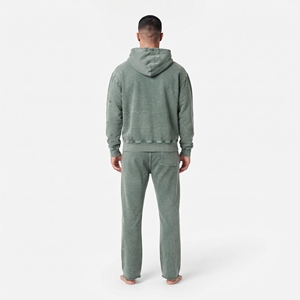 Wholesale Men's Distressed <b>Vintage</b> <b>Tracksuit</b> Acid Wash Hoodie Wide Leg Sweatpants Set Casual Streetwear Matching Two Piece - Product Image 6
