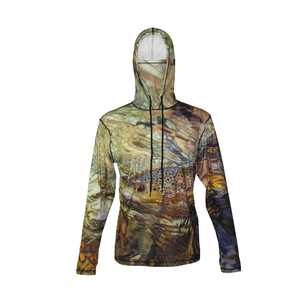 Summer Men's UPF 50 Waterproof Printed <b>Hoodies</b> Breathable UV Protection <b>Thin</b> Hooded Shirt Outdoor Hiking Fishing Shirt For Men - Product Image 4