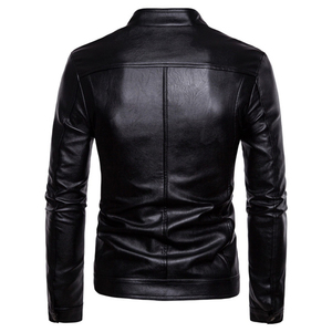 Chaqueta de Cuero Genuino para Hombre Clush Arrival Design Color Block - Estilo Vintage Personalizado de Alta Calidad, Transpirable y Revestida para Invierno - Product Image 1