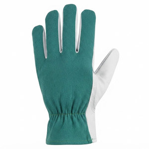 Cotton Work <b>Gloves</b> Green White Smooth Fingertips Anti-Slip Elastic Cuff Heat Resistant Durable General Purpose Safety <b>Gloves</b> - Product Image 3