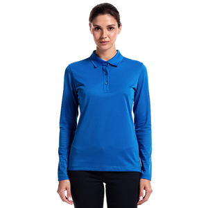 Polo uni pour femme 100% coton polyester à manches courtes, col rabattu, chemise de golf pour femme - Product Image 1