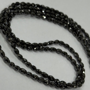 Perles en Diamant Noir Naturel, Forme Tambour Facettée Ovale, 3-5mm, 36CT, Qualité AAA, Non Traitées, Provenance Afrique, Fil en Vrac pour la Fabrication de Bijoux - Product Image 5