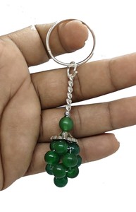 High Quality Crystal Keychain Stone Green jade grapes <b>key</b> Chine natural Stone bead Healing <b>Key</b> Holder Gift for Women <b>Key</b> Chains - Product Image 5