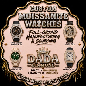 Reloj de Lujo Personalizado con Cristal de Cuarzo Moissanite, Correa de Acero Inoxidable Unisex, Cierre Oculto, Esfera de 41 mm de Diámetro, Resistente al Agua 3BAR - Product Image 6