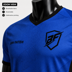 Conjunto de Uniforme de Fútbol para Hombre BIN FATEH, Negro, Rojo y Amarillo, Impresión por Sublimación, Poliéster Transpirable, Talla Adulto, Precio al por Mayor - Product Image 6