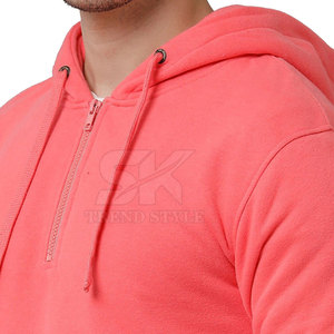 Sweat-shirt à capuche léger et respirant pour homme, en coton, design personnalisé, demi-zip, qualité supérieure. - Product Image 6