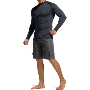 Men's Long Sleeve Breathable Polyester/Nylon Rash Guard Surf Shirt BJJ Compression Shirt with UPF50+ Quick Dry Eco-Friendly - Product Image 3