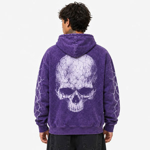 Sudadera con Capucha Oversize Roja para Hombre, con Estampado de Letras Tie-Dye, Tejido de Felpa, Ecológica, Transpirable, Estilo Casual Urbano para Verano - Product Image 6