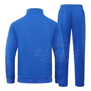 Survêtements de course à fermeture éclair intégrale en polyester, couleur unie personnalisée, marque privée, pour hommes, avec col montant - Product Image 2