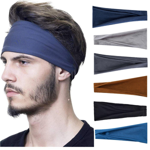 Bandeau de sport antidérapant pour la gym, vente en gros, couleur unie, élastique, haute qualité, fait main, unisexe, coton/spandex 2 plis - Product Image 2