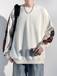 Sweat-shirt en molleton de coton mélangé pour homme de haute qualité - Sweat-shirt personnalisé avec motif patchwork, séchage rapide - Product Image 5