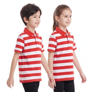 Camisetas Polo a Rayas de Dos Colores para Niños, Camisetas Unisex de Ocio, Manga Corta, Cuello con Botones, Ropa Casual, Proveedor de Ropa Infantil al por Mayor - Product Image 4