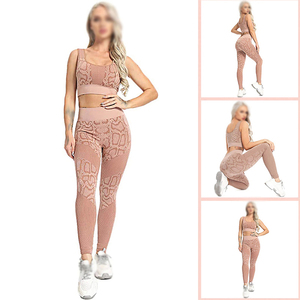 Brand New <b>Gym</b> Fitness Yoga Set Women High Quality Nylon Spandex Yoga Top Sports <b>Leggings</b> Breathable Elastic Waist Quick Dry Full - Product Image 5