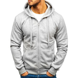 Sudadera con capucha y cremallera completa para hombre, informal, de forro polar, con bolsillos tipo canguro - Product Image 2
