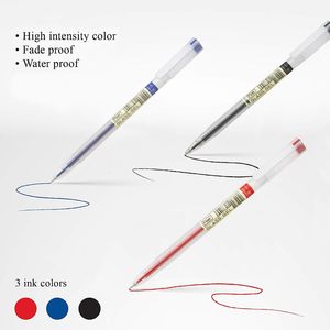 High Quality Plastic Gel <b>Pens</b> Flair Glass Transparent Body 0.6mm Soft Rubber Grip Waterproof Non-Erasable Blue Black Red Ink - Product Image 4