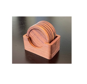 Classic Rustic Round Wooden Coaster Solid Wood Beverage Mat Durable Eco-Friendly <b>Table</b> <b>Protection</b> for Office and Home Use - Product Image 3