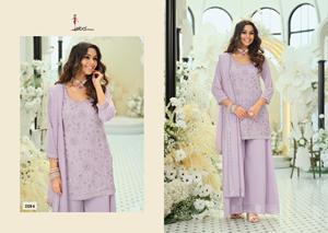 Georgette auténtico de primera calidad con adornos de cuentas al estilo pakistaní y bordados, conjunto con pantalón palazzo y dupatta. - Product Image 5