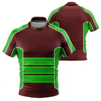 Maillot de rugby personnalisé par sublimation, imperméable, respirant, à séchage rapide, en polyester, pour équipes, avec sangle en T, vêtements de sport, conception OEM, impression en gros