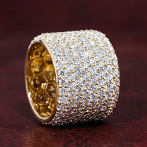 Anillo Iced Out de Hip Hop con Diamantes de Moissanita VVS de Corte Redondo, Bañado en Rodio, para Anillo Clásico Personalizado - Product Image 5
