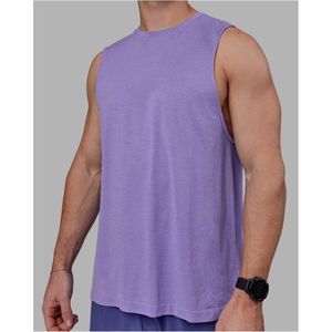 Men's <b>Purple</b> Sleeveless Tank <b>Top</b> With Yellow Blue Pink Abstract Print O-Neck Breathable Knitted Sporty Workout <b>Vest</b> - Product Image 1