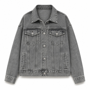 Female Fashion Casual Jackets Wholesale Turn-down <b>Collar</b>, Woman Jacket <b>Women</b> Denim Jackets New Cropped Style Outdoor - Product Image 1
