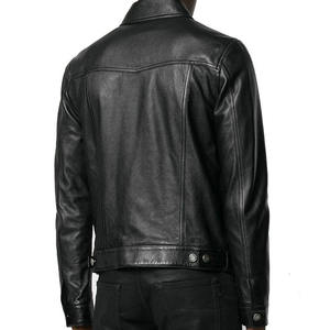 Men's 100% Polyester Thick Leather Jacket Stand Collar <b>Covered</b> <b>Button</b> Patchwork Design Windproof Breathable Cotton Filled High - Product Image 4
