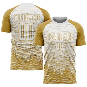 Vente en gros directe OMMIZ INDUSTRY, maillot de football personnalisé en sublimation blanc et or vieilli - Product Image 1