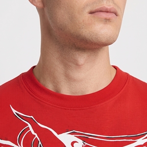 Camiseta de Manga Corta para Hombre, Oversize, Roja, Lisa, con Estampado Personalizado, Transpirable, de Secado Rápido, Poliéster/Algodón, Estilo Urbano Informal - Product Image 6