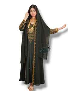 ชุดเดรสยาว 2 ชิ้น แบรนด์ AWAIS HOUSE สำหรับผู้หญิงมุสลิม ดีไซน์เรียบหรู ผ้าชีฟองสีพื้น ทรงเอไลน์ ยาวคลุมเท้า ผลิตจากโพลีเอสเตอร์ 100% ประดับด้วยลูกปัด ขายส่ง - Product Image 4