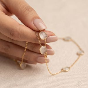 Memoria Jewels Women's Natural Diamond Boho Charm <b>Statement</b> <b>Necklace</b> 18k Yellow Gold | IGI Certified Trendy High Party Gift - Product Image 3