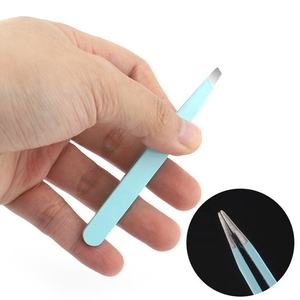 Pinzas para Depilar Cejas de Acero Inoxidable con Logotipo Personalizado, Bajo MOQ, Marca Privada, Pinzas Inclinadas para Cejas y Pestañas ANAAIF - Product Image 4