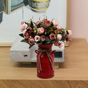 French Style Flower Vase Shabby Chic Milk Can Rustic Galvanized Flowers Bucket Metal Pitcher Jug Plant Container Planter Pots - Product Image 5